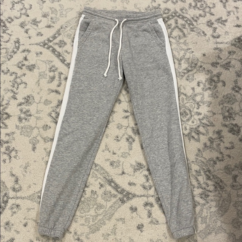 H&M Grey Joggers with White Stripe Size XS